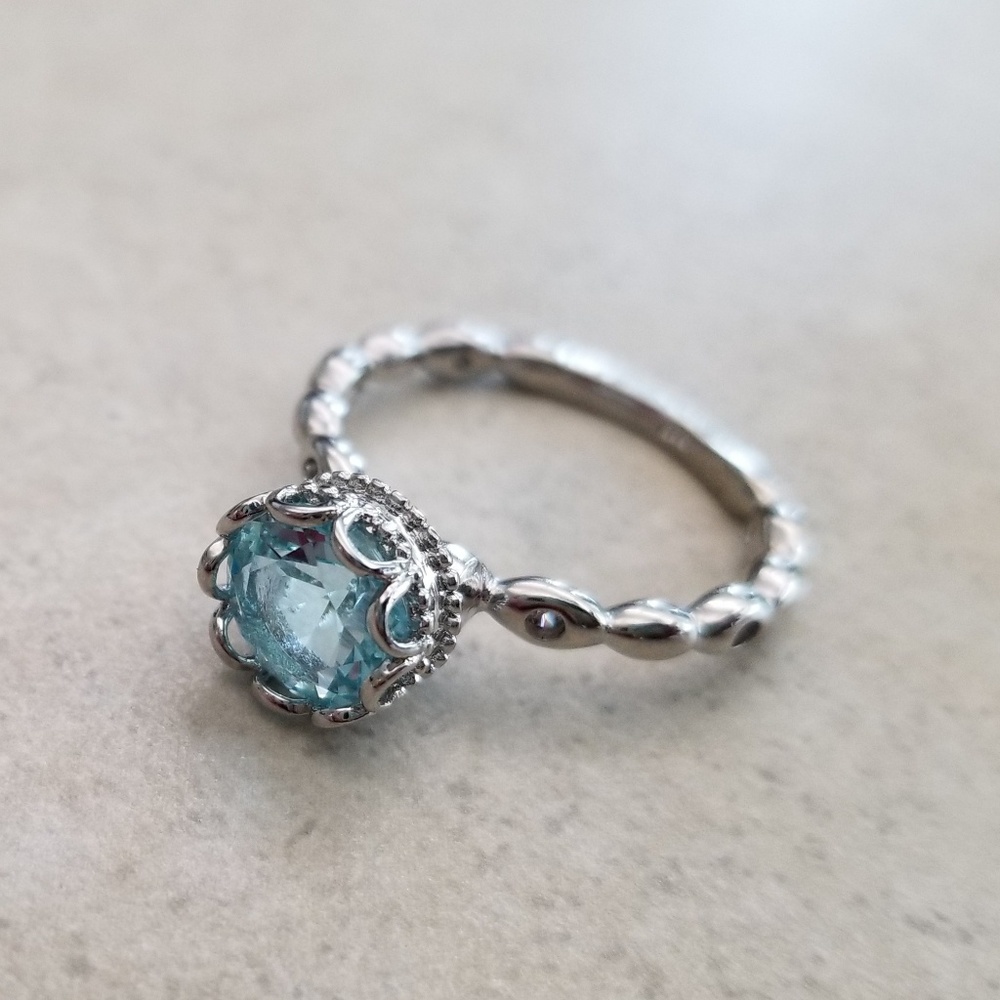 HOST PICK 2X!! 💍 Sterling Acqua Blue Solitaire - Picture 5 of 9